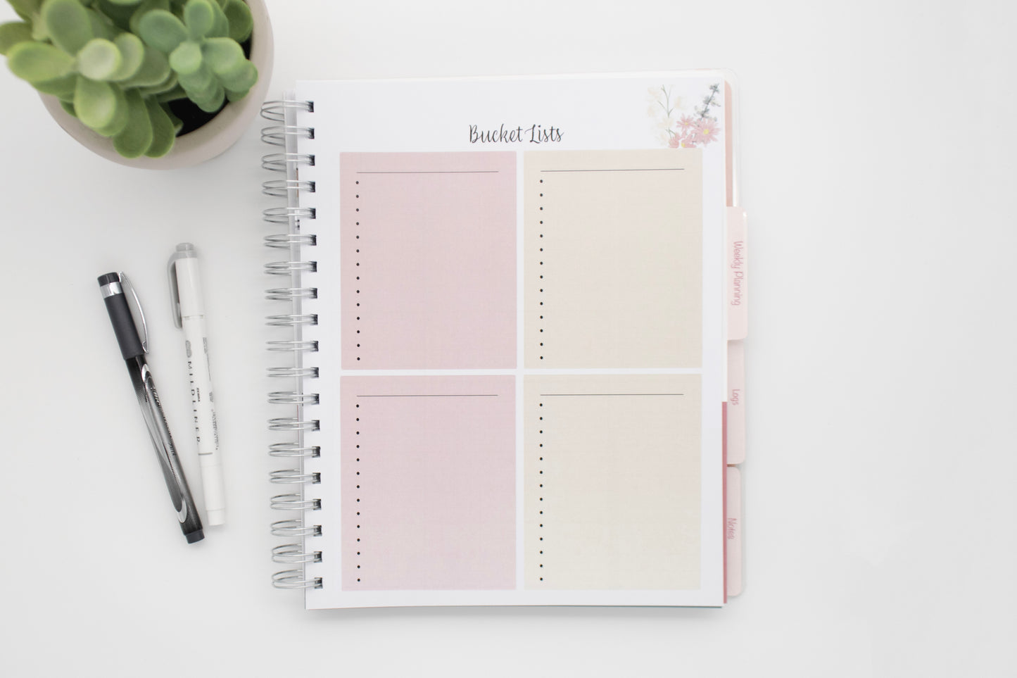 Homeschool Planner, Dark Rose Floral