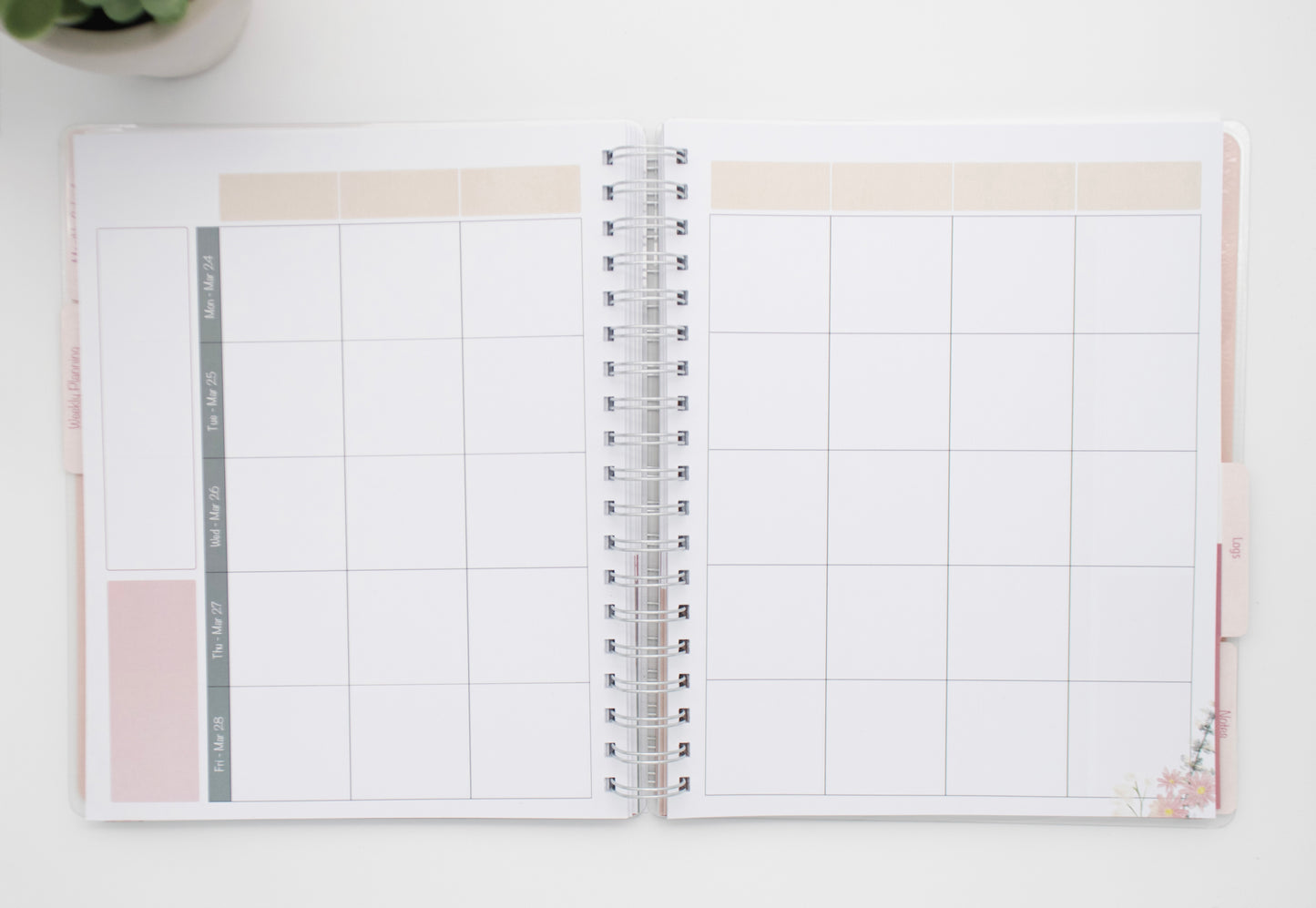 Homeschool Planner, Dark Rose Floral