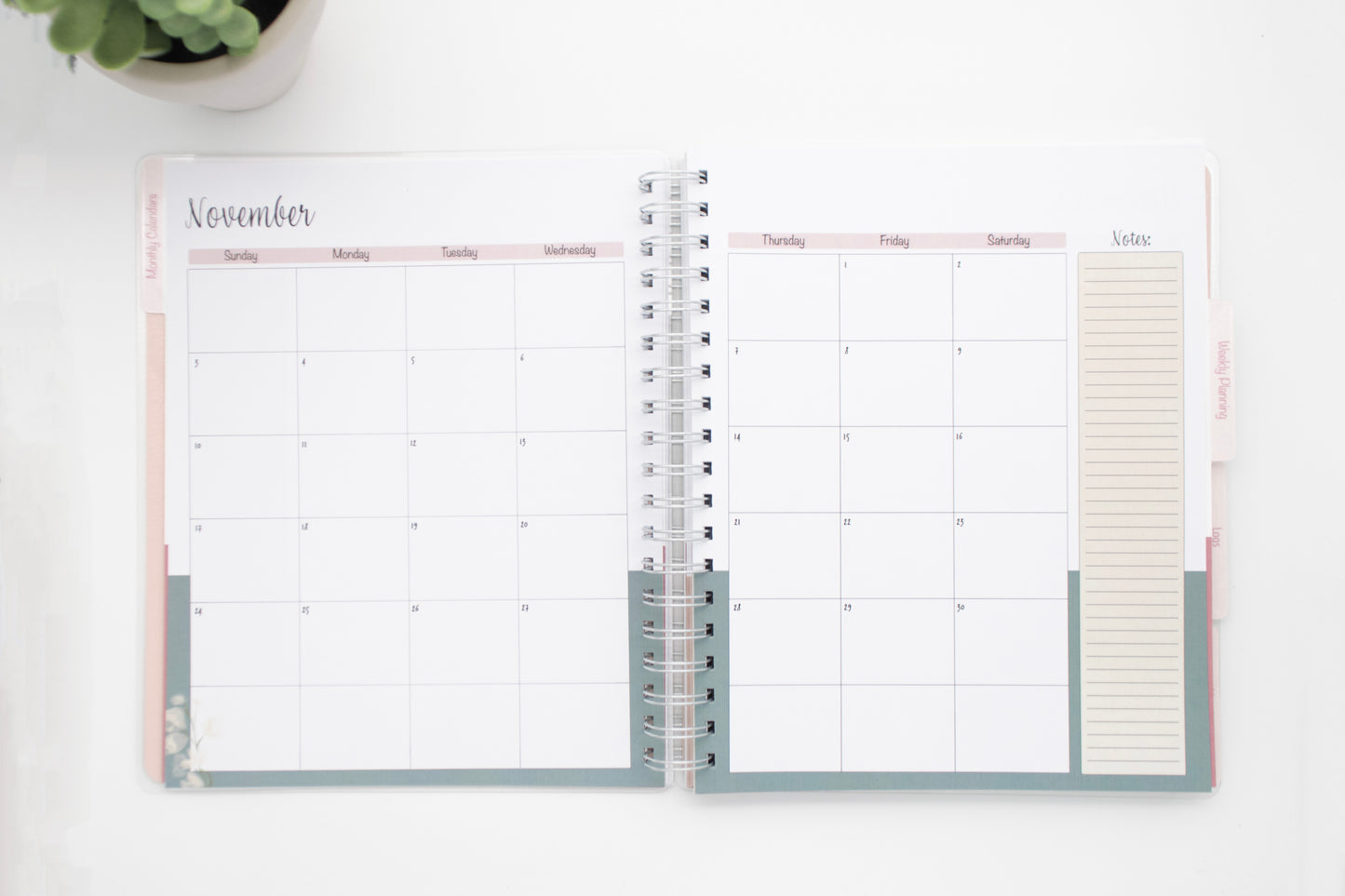 Homeschool Planner, Dark Rose Floral