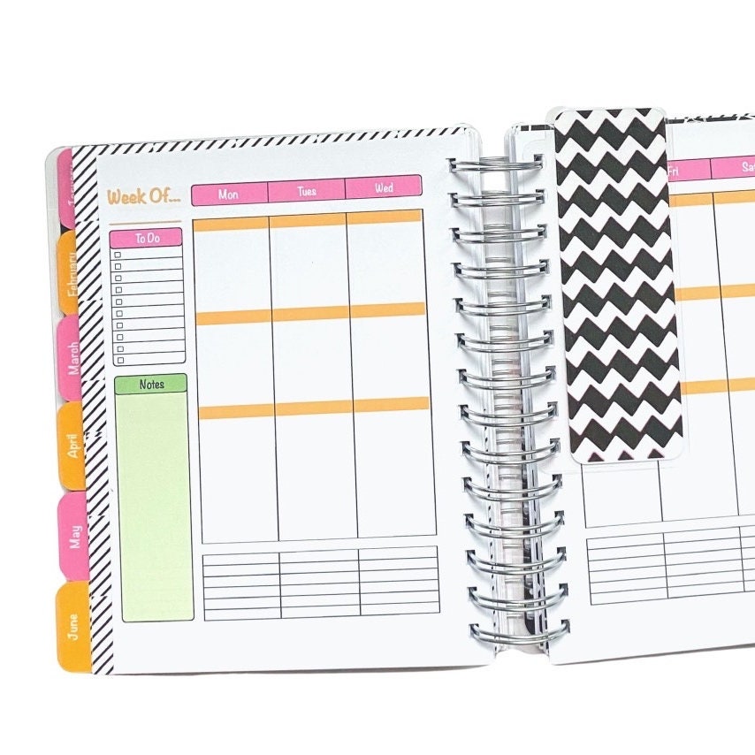 Snap-in Bookmark - Black & Hot Pink